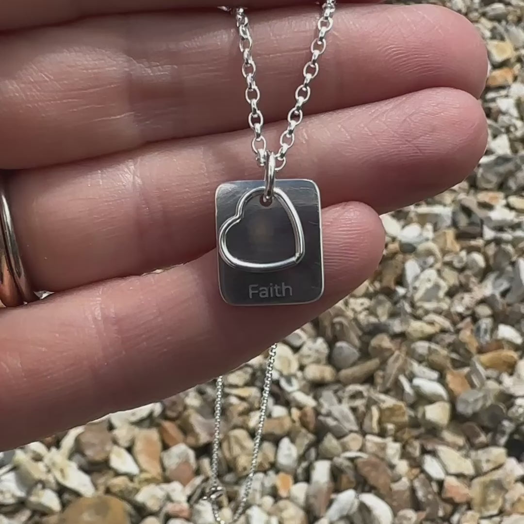 "Reach for the Stars" Hidden Message Tag Pendant | Personalised Name Engraving