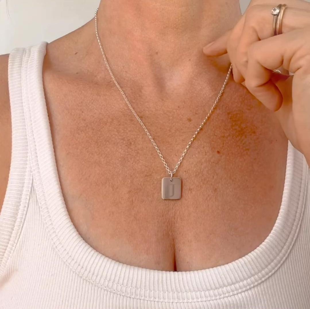 "Own Your Story" Hidden Message Tag Pendant | Personalised Initial Engraving