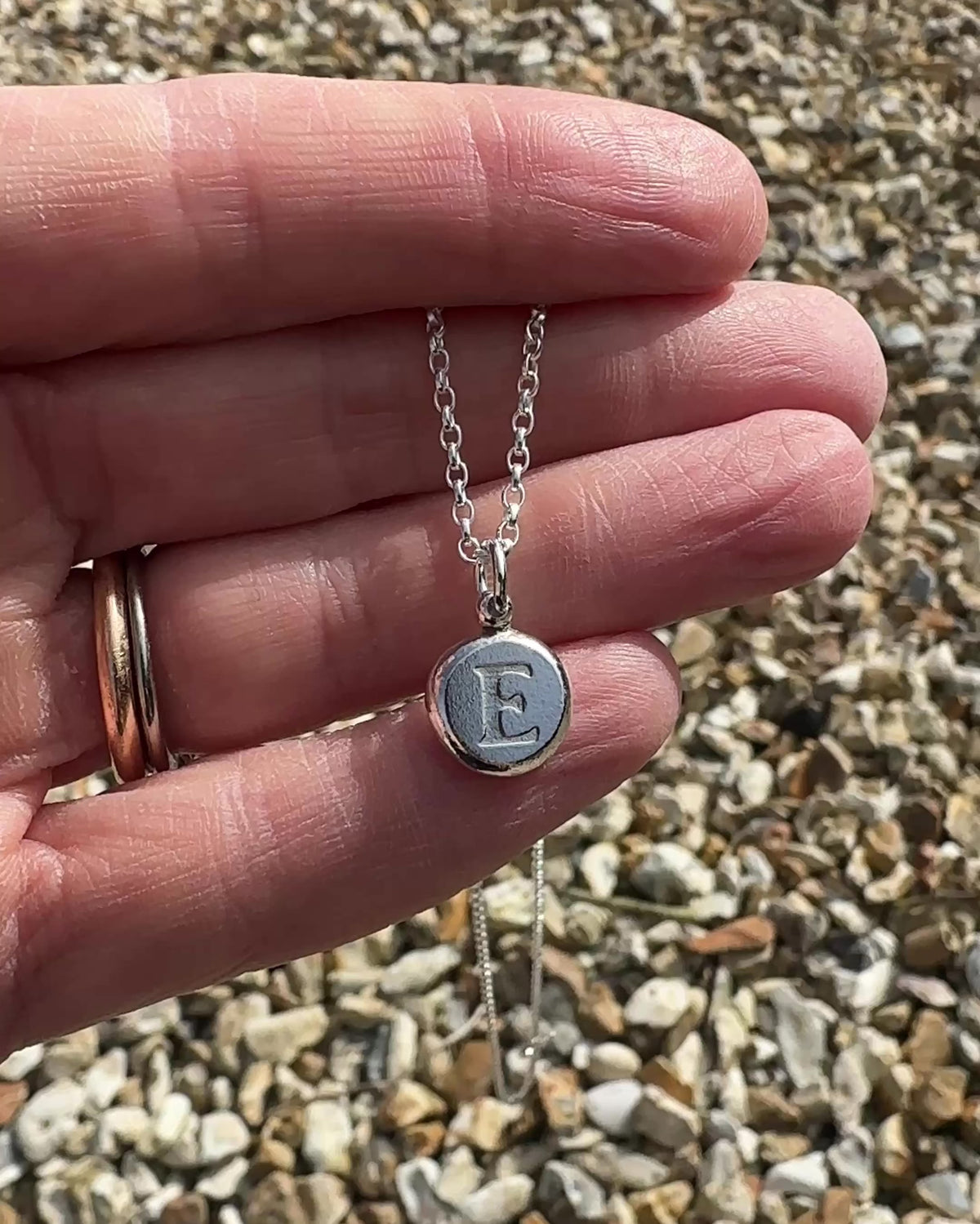 Freeform Nugget Pendant | Personalised Initial Engraving